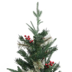 Sapin de Noël avec pommes de pin Vert 120 cm PVC et PE 