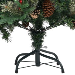 Sapin de Noël avec pommes de pin Vert 120 cm PVC et PE 