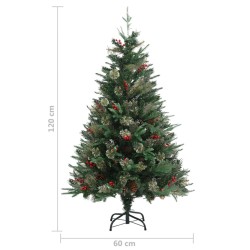 Sapin de Noël avec pommes de pin Vert 120 cm PVC et PE 