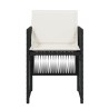 Chaises de jardin lot de 4 avec coussins noir résine tressée 