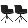Chaises pivotantes à manger lot de 2 Noir Velours 