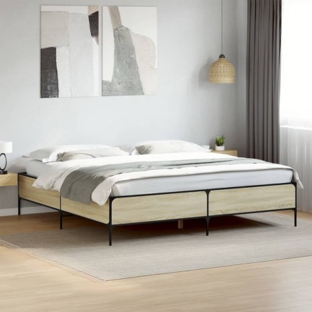 Cadre de lit sans matelas chêne sonoma 180x200 cm 