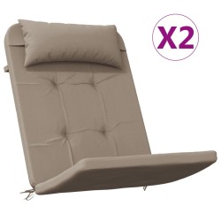 Coussins de chaise adirondack lot de 2 taupe tissu oxford 