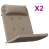 Coussins de chaise adirondack lot de 2 taupe tissu oxford 