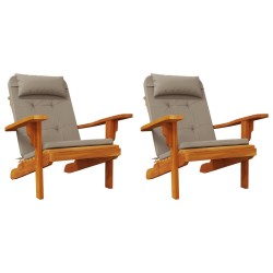 Coussins de chaise adirondack lot de 2 taupe tissu oxford 