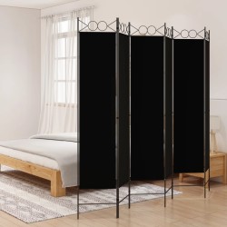 Cloison de séparation 6 panneaux Noir 240x200 cm Tissu 