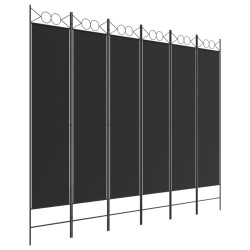 Cloison de séparation 6 panneaux Noir 240x200 cm Tissu 