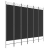 Cloison de séparation 6 panneaux Noir 240x200 cm Tissu 