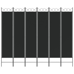 Cloison de séparation 6 panneaux Noir 240x200 cm Tissu 