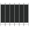 Cloison de séparation 6 panneaux Noir 240x200 cm Tissu 