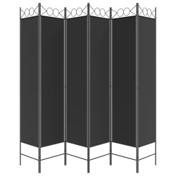 Cloison de séparation 6 panneaux Noir 240x200 cm Tissu 