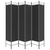 Cloison de séparation 6 panneaux Noir 240x200 cm Tissu 