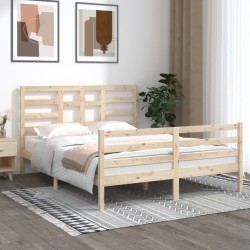 Cadre de lit sans matelas bois massif 150x200 cm 