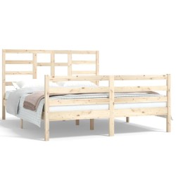 Cadre de lit sans matelas bois massif 150x200 cm 