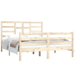 Cadre de lit sans matelas bois massif 150x200 cm 
