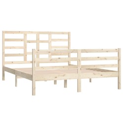 Cadre de lit sans matelas bois massif 150x200 cm 