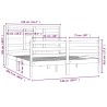 Cadre de lit sans matelas bois massif 150x200 cm 