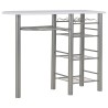 Ensemble de bar avec étagères 3 pcs Bois et acier Blanc 