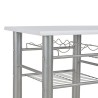 Ensemble de bar avec étagères 3 pcs Bois et acier Blanc 