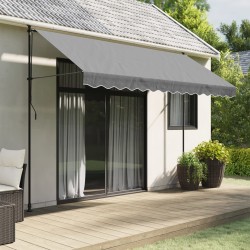 Tissu de remplacement de cantonnière d’auvent rayure anthracite 