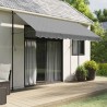 Tissu de remplacement de cantonnière d’auvent rayure anthracite 