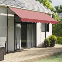 Tissu de remplacement de cantonnière d’auvent rayure bordeaux 