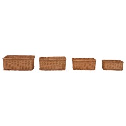 Ensemble de paniers gigognes 4 pcs Marron Saule 
