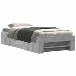 Cadre de lit sans matelas sonoma gris 100x200 cm 