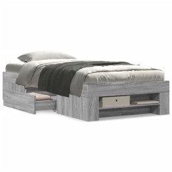 Cadre de lit sans matelas sonoma gris 100x200 cm 