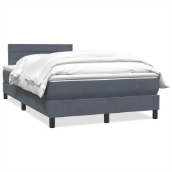 Sommier à lattes de lit et matelas gris foncé 120x210cm velours 