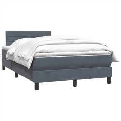 Sommier à lattes de lit et matelas gris foncé 120x210cm velours 