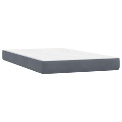 Sommier à lattes de lit et matelas gris foncé 120x210cm velours 