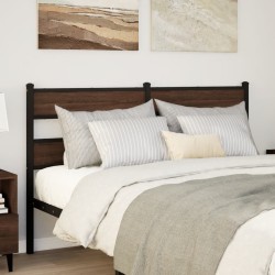 Tête de lit chêne marron 150 cm acier et bois d'ingénierie 