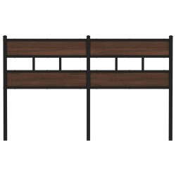 Tête de lit chêne marron 150 cm acier et bois d'ingénierie 