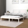 Cadre de lit sans matelas blanc 150x200 cm bois massif 