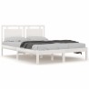Cadre de lit sans matelas blanc 150x200 cm bois massif 