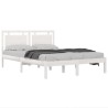 Cadre de lit sans matelas blanc 150x200 cm bois massif 