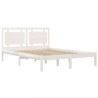 Cadre de lit sans matelas blanc 150x200 cm bois massif 