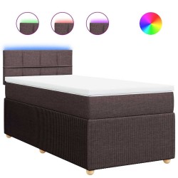 Sommier à lattes de lit avec matelas Marron foncé 90x190 cm 