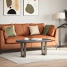 Pieds de table basse en forme de V, 2 pièces, acier naturel, 38 x (42-43,3) cm 
