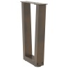 Pieds de table basse en forme de V, 2 pièces, acier naturel, 38 x (42-43,3) cm 
