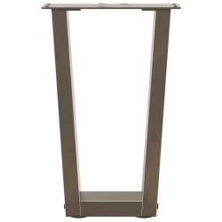 Pieds de table basse en forme de V, 2 pièces, acier naturel, 38 x (42-43,3) cm 