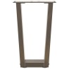 Pieds de table basse en forme de V, 2 pièces, acier naturel, 38 x (42-43,3) cm 