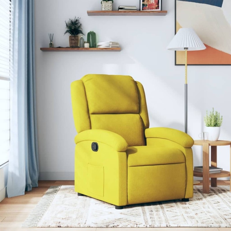 Fauteuil inclinable jaune velours 
