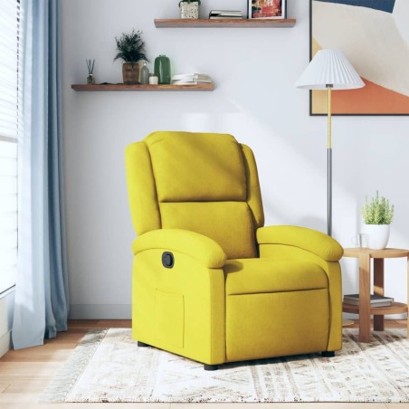 Fauteuil inclinable jaune velours 