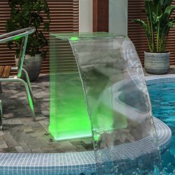 Fontaine de piscine avec LED RVB Acrylique 51 cm 