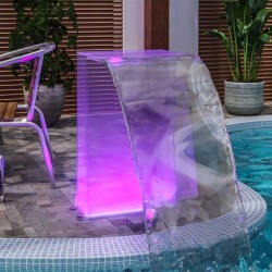 Fontaine de piscine avec LED RVB Acrylique 51 cm 