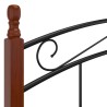 Cadre de lit sans matelas noir métal bois chêne 200x200 cm 