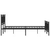 Cadre de lit métal sans matelas avec pied de lit noir 160x200cm 