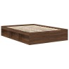 Cadre de lit chêne marron 135x190 cm double 
